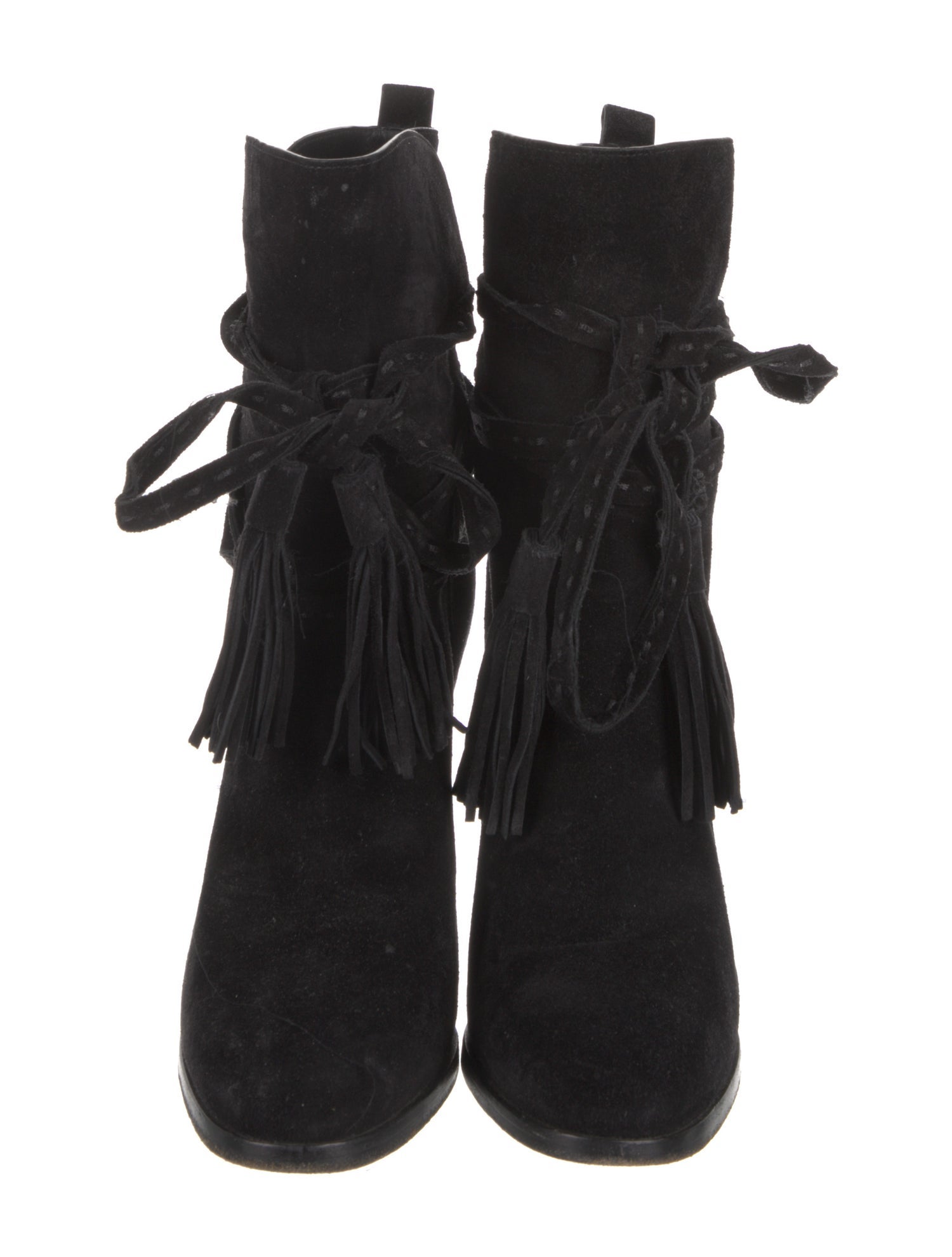 Michael Kors Suede Tassel Accents Lace-Up Boots